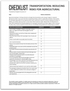Image of Transporting Agricultural Workers downloadable checklist