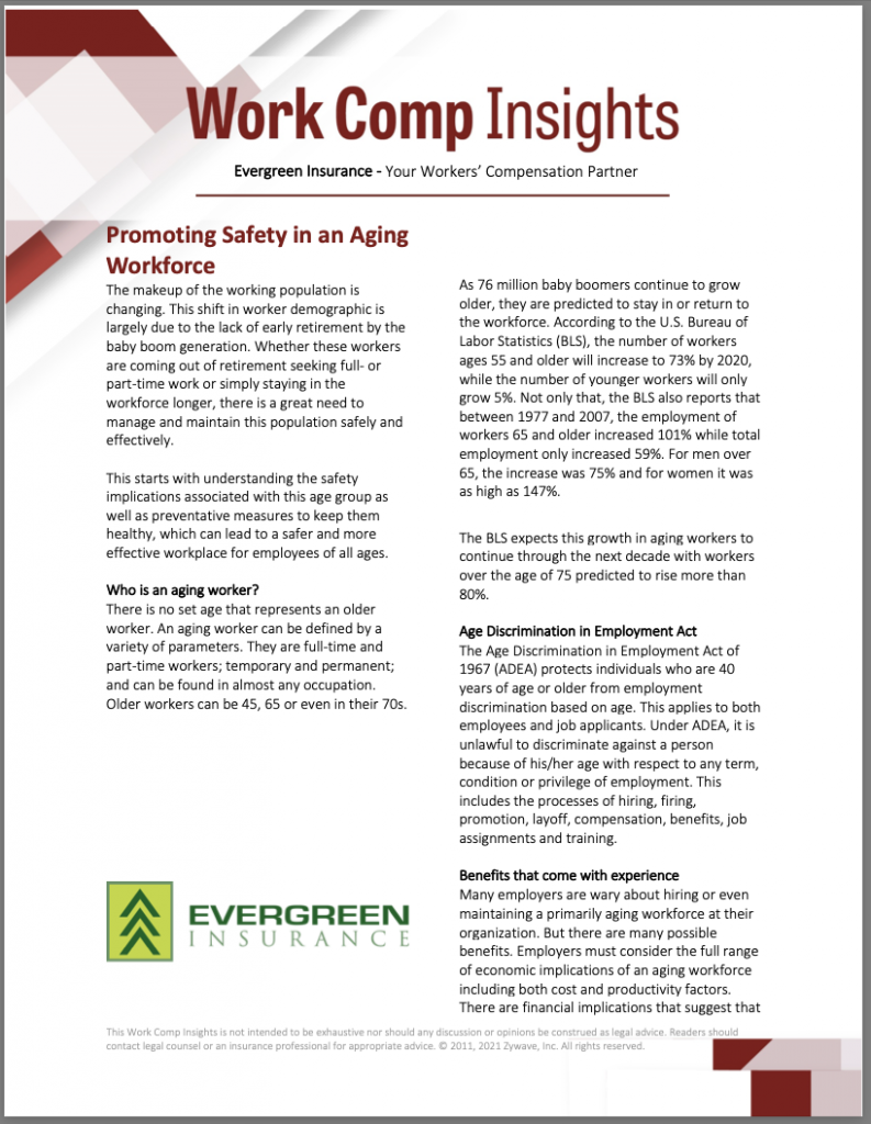 Work Comp Insights PDF of promoting safety in an aging workforce