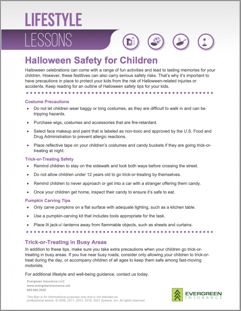 PDF of Halloween safety tips